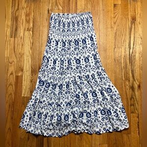 Zara Blue and White Maxi Skirt